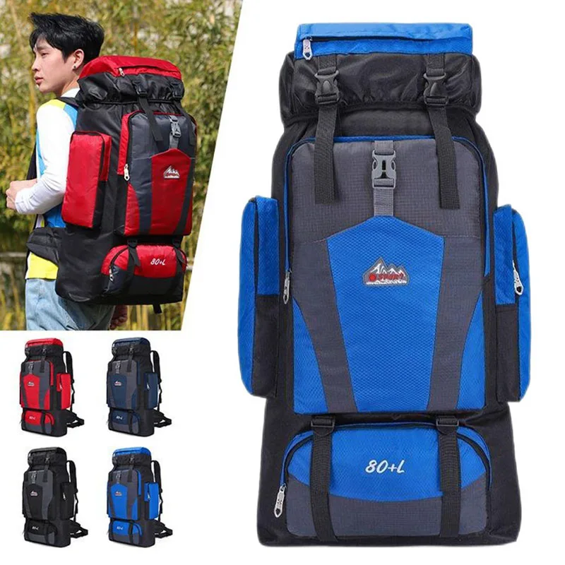 

80L Outdoor Mountaineering Backpack Large Capacity Waterproof Back Pack Leisure Hiking Camping Bagpack Nylon plecak taktyczny