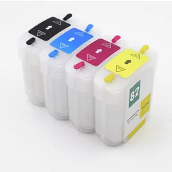 69ML 4Color No 82 Refillable Ink Cartridge For HP Designjet 510 HP82 HP510 Plotter Ink Cartridge With Auto Reset Chips