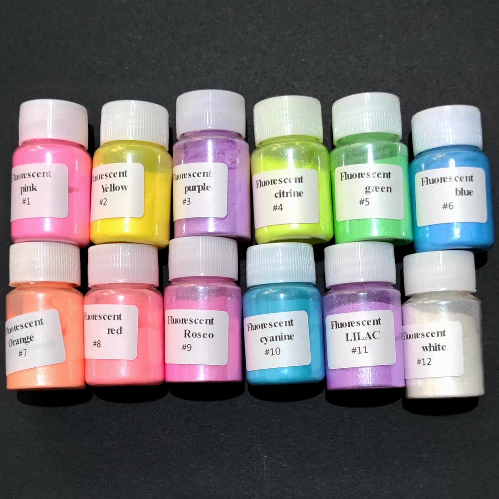 Fluorescent Epoxy Resin Dye Neon Pearlescent Mica Powder Aurora Pigments Nails Glitter Cosmetics Grade Eyeshadow Rubbing Dust