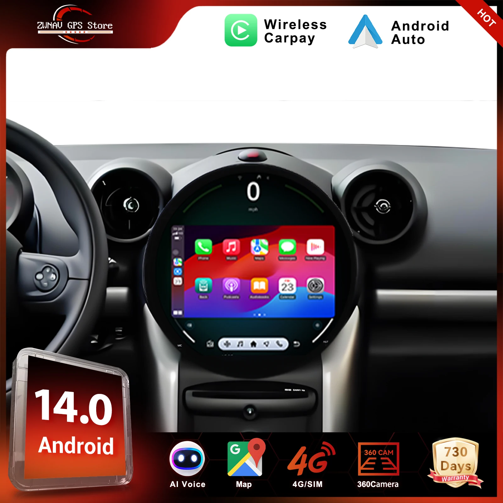 Carplay Android 14.0 For BMW mini 2011-2015 Car Multimedia Player GPS Navigation AUTO Radio Video Stereo Head Unit DSP