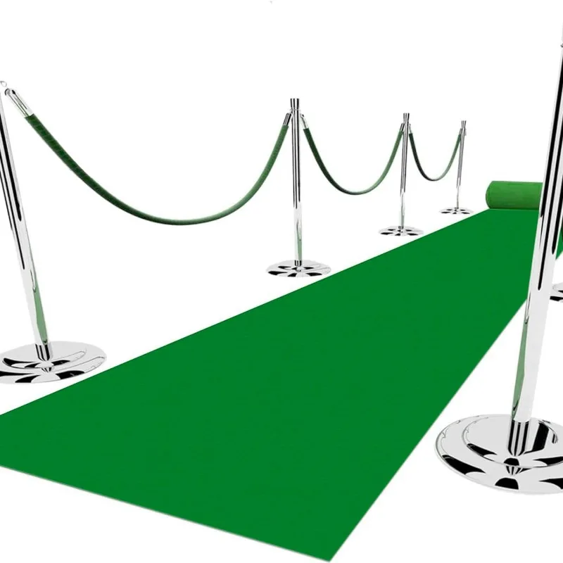 1 Green Long Carpet Suitable for Weddings, Housewarming Parties, Graduation Ceremonies, Carnivals, and Other Events