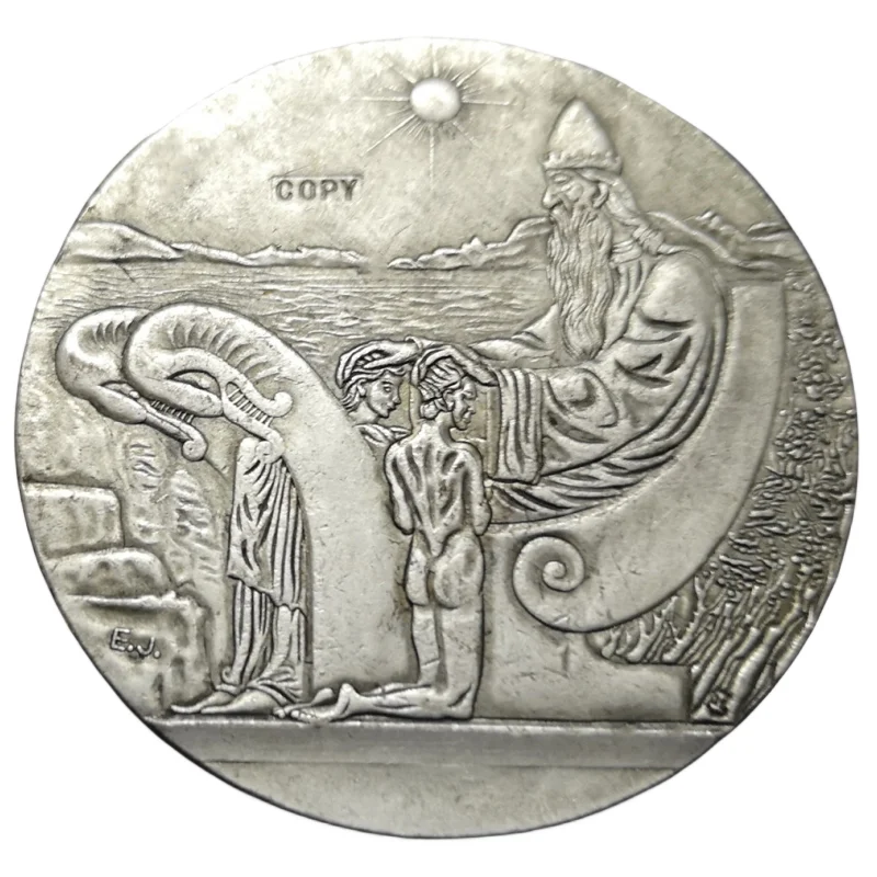 

1930 Iceland 10 Kronur Althing Silver Plated Copy Token