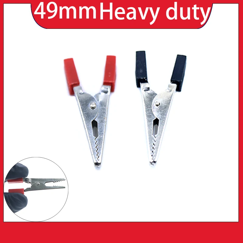 1/10pcs 49mm Insulated Plastic Handle Crocodile Clips, Heavy Duty Alligator Test Clamps for Charging Cables, Electrical Testi