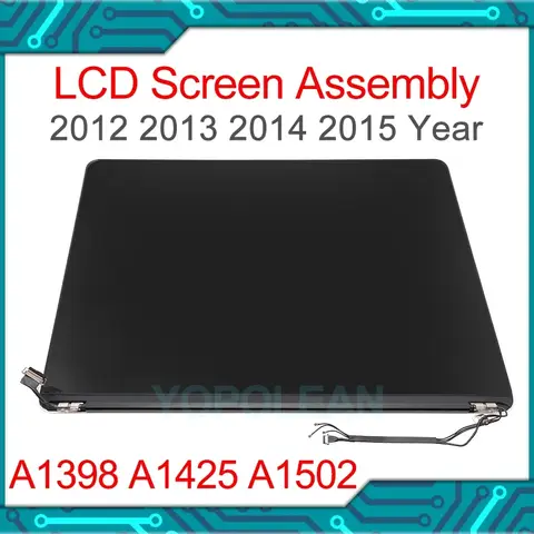 Original Full LCD Screen Display For Macbook Pro Retina 13" 15" A1398 A1425 A1502 LCD Screen Assembly 2012 2013 2014 2015 Years