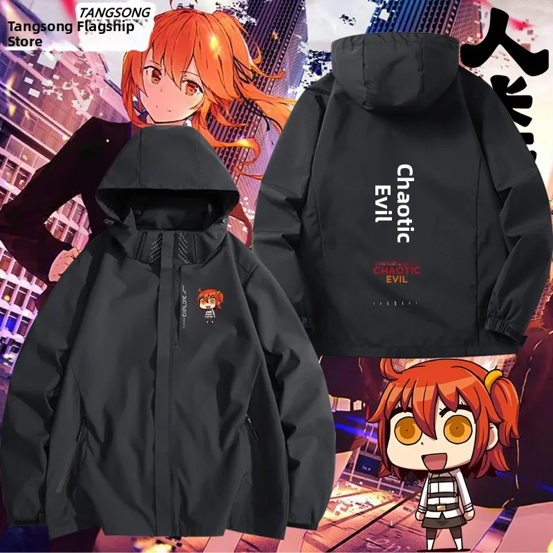 

Мужская куртка Anime FGO Tee-in-One Jaet Jeanne d'Arc, ветрозащитная верхняя одежда свободного кроя с длинными рукавами, застежкой-молнией, из полиэстера.