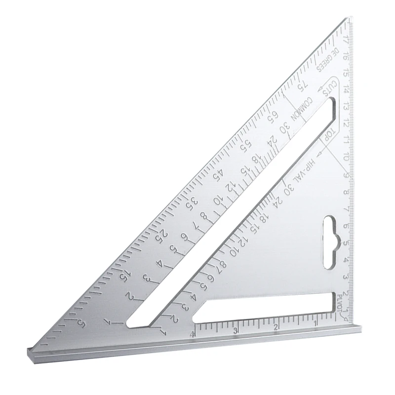 7'' Triangle Angle Protractor Aluminum Alloy Speed Square Measuring Ruler Miter For Framing Building Carpenter Measuring Tools