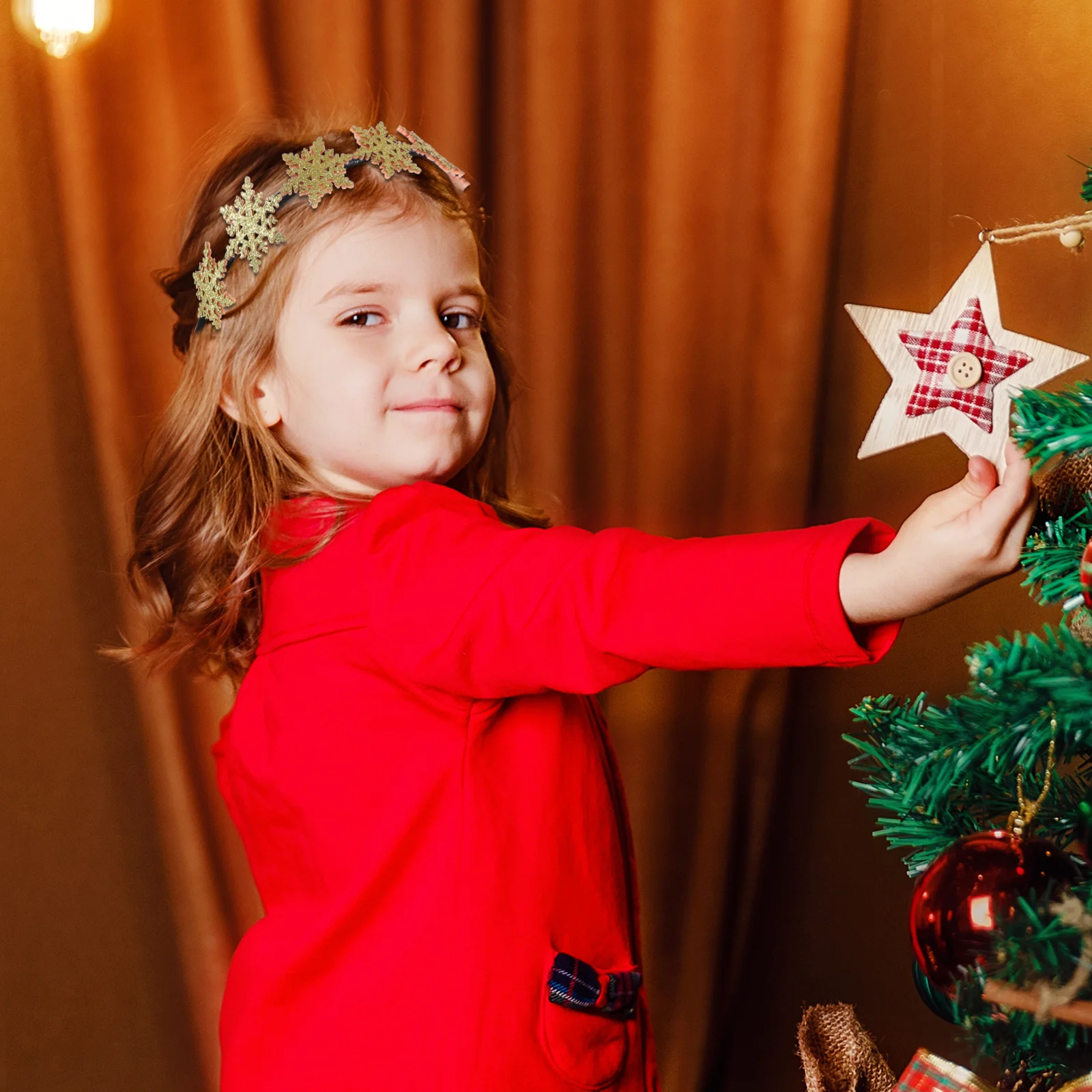

Рождественский ободок для волос с блестками и снежинками, легкий праздничный головной убор для детей, для карнавала, Пасхи, Нового года и Нового года по лунному календарю