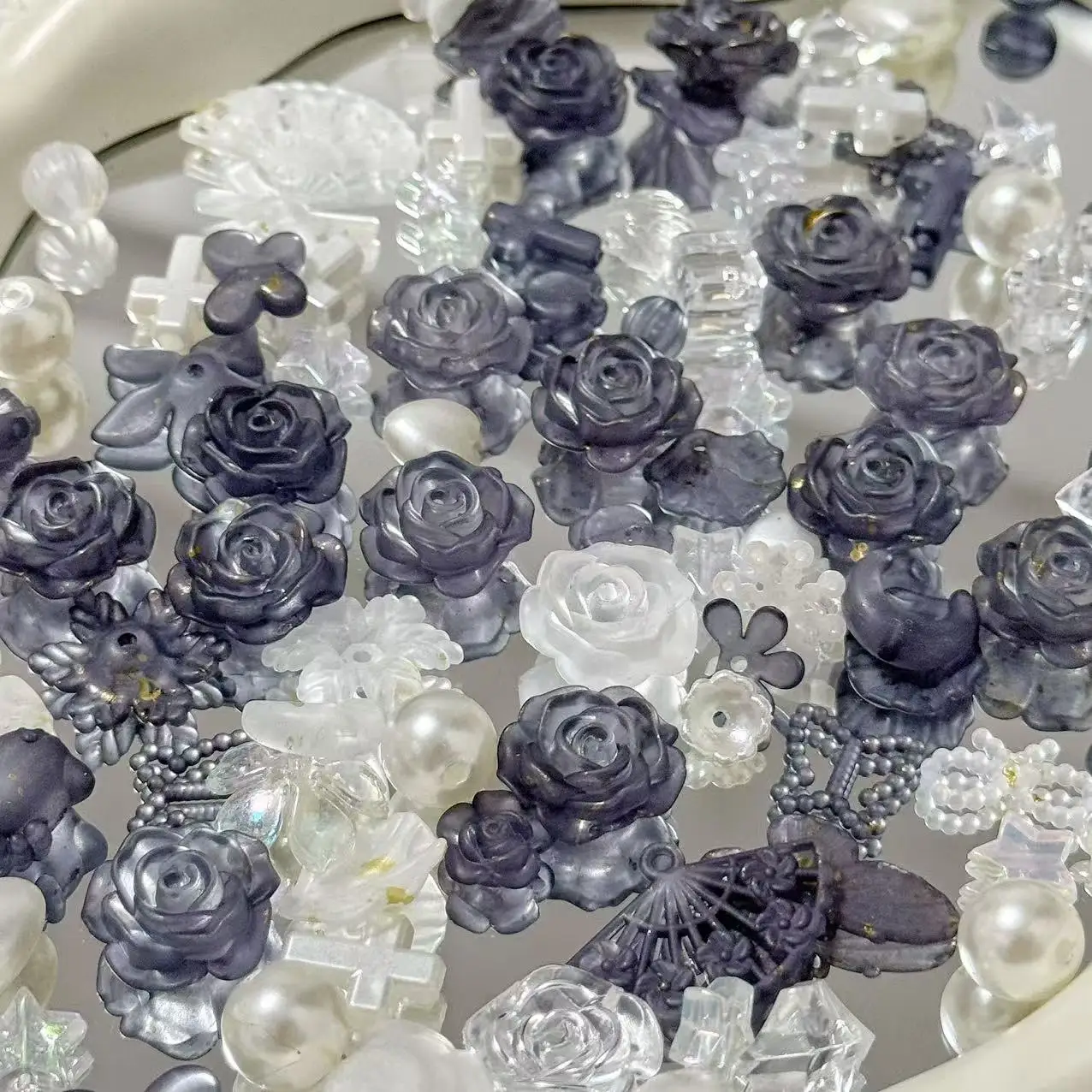 

New Bla White Mixed Baroque ooting Props DIY Handmade Starry Rose Goldening Night Faion Jewelry Accories