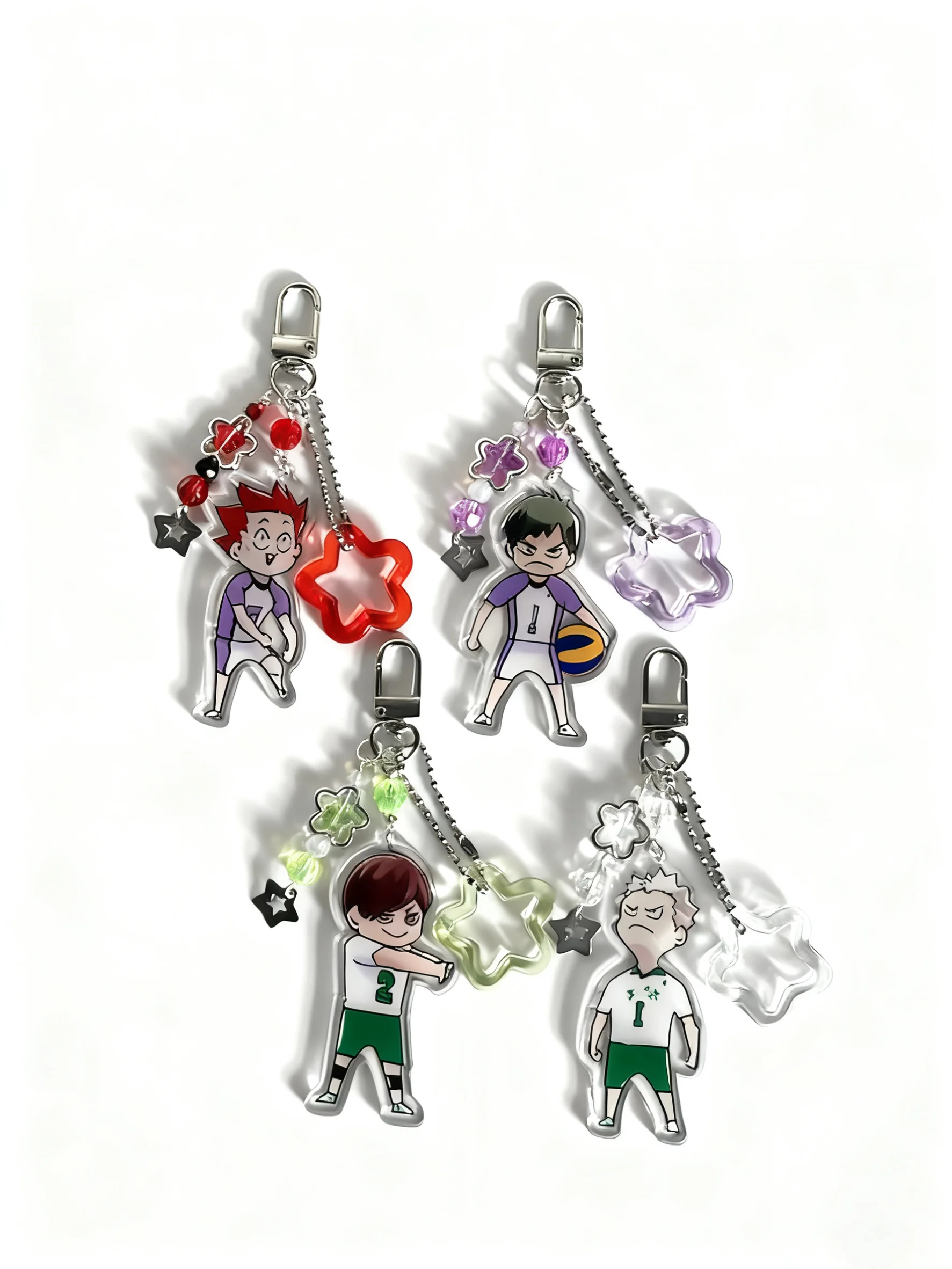 سحر الخرز اليدوية الاكريليك Haikyuu سلاسل المفاتيح Y2K #1