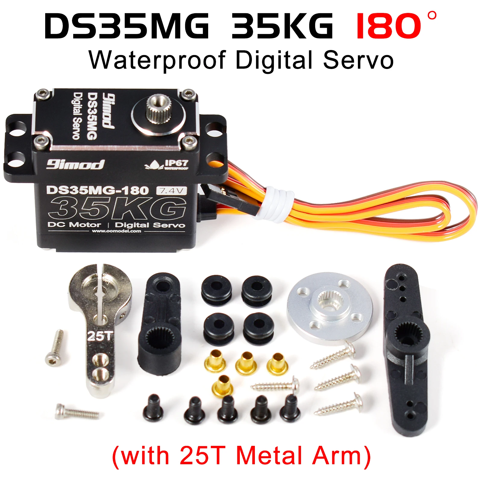 9imod DS35MG 35kg Waterpoof Servo Full Metal 180°for 1:8 1:10 RC Crawler SCX10 TRX4 D90
