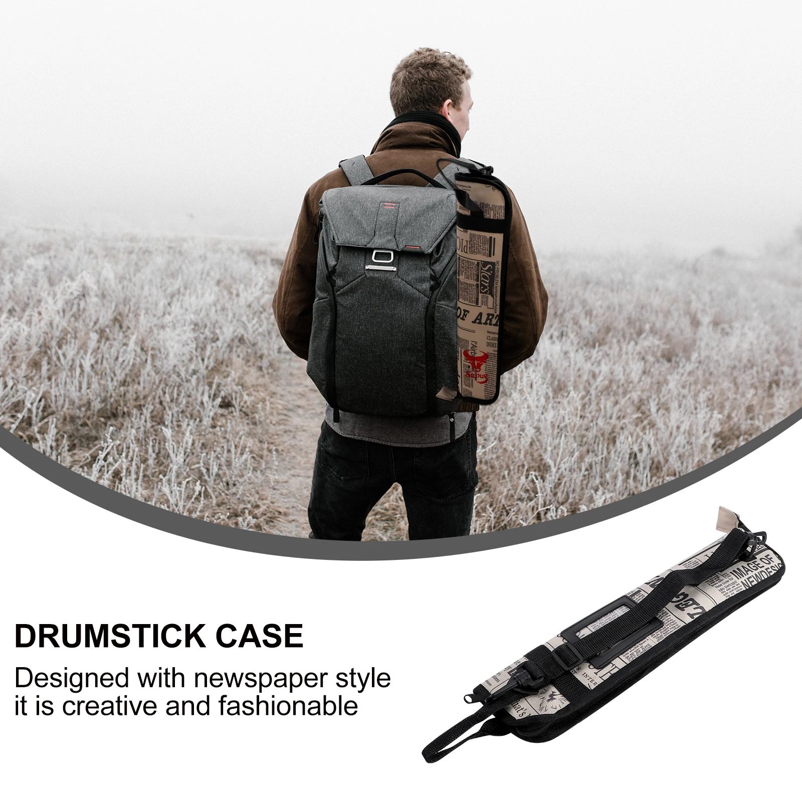 

Bag 10pcs Waterproof Canvas Drumstick Storage Pouch Adjustable Detachable Nylon Strap Drumstick Case for Percussion Accessories