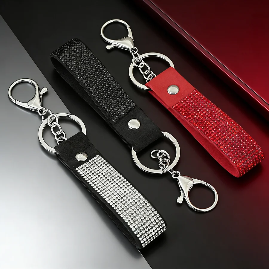 Hochwertiger Strass-Schlüsselanhänger, Unisex, tragbar, hochwertig, 3 Farben, Taschenschlüsselanhänger, Schmuckstück, Geschenk für Paare, Schlüsselring-Dekoration