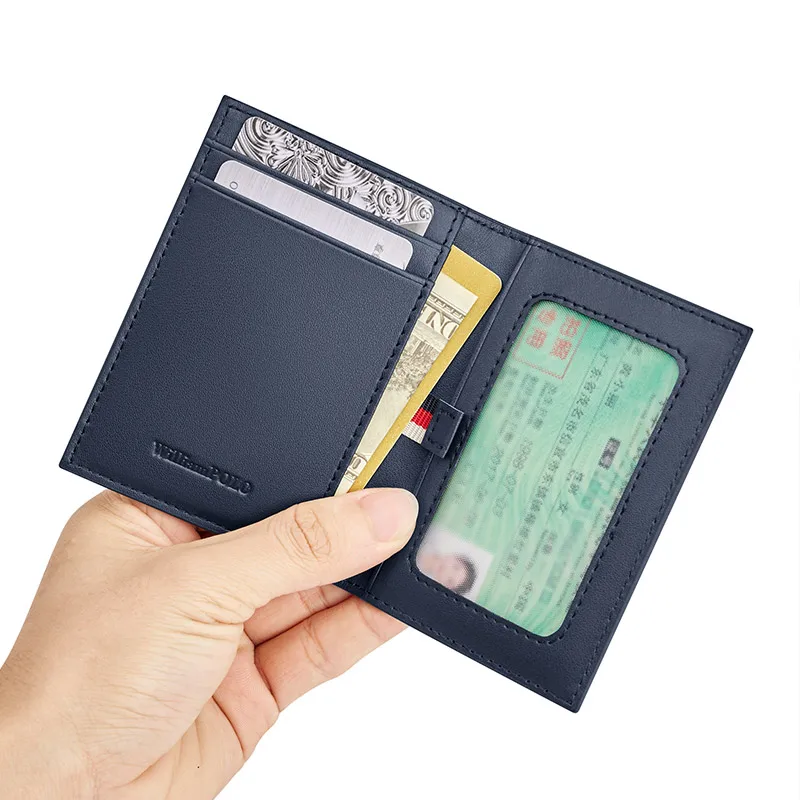 Genuine Leather card holder Men Card Wallet Short Slim Money Clip Fashion Card Case