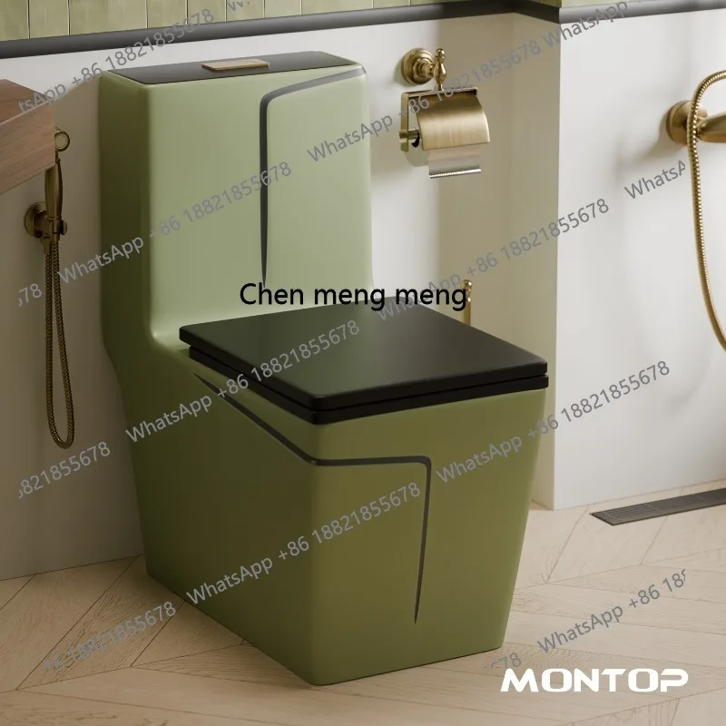 

MF Retro green ceramic toilet household deodorant water-saving siphon new toilet