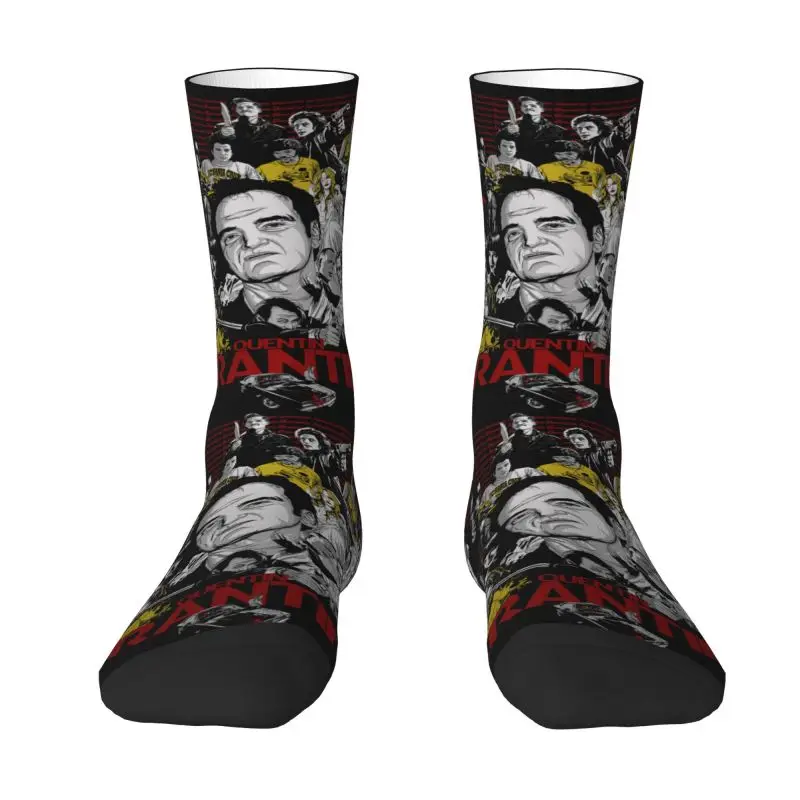 Quentin Tarantino Movie Collage Dress Socks Mens Womens Warm Funny Novelty Kill Bill Pulp Fiction Crew Socks