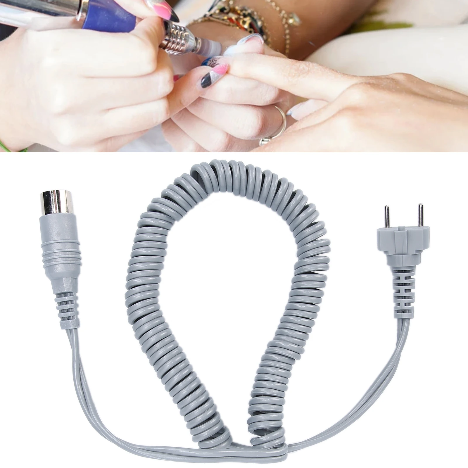 Nail Drill Handpiece Cord Power Cable Electric Nail Drill Manicure Machine Accessories Gray