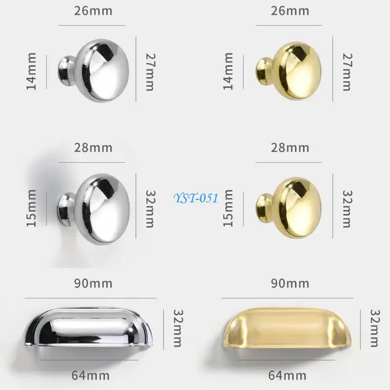 Picture 7: E15A Solid Brass Door Knobs Round Cabinet Knobs Cupboard Door Handles Small Pull Knob