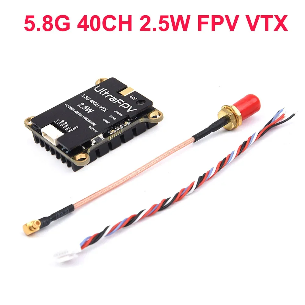 

5.8G 40CH 2500mW 2.5W FPV VTX Transmitter Pit/25mW/400mW/800mW/1.5W/2.5W Built-in Microphone For RC Freestyle Long Range Drone