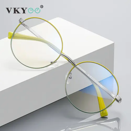 VICKY, gafas graduadas redondas Retro para miopía, hipermetropía para mujeres, lectura CR39, montura de gafas ópticas antiluz azul PFD3082