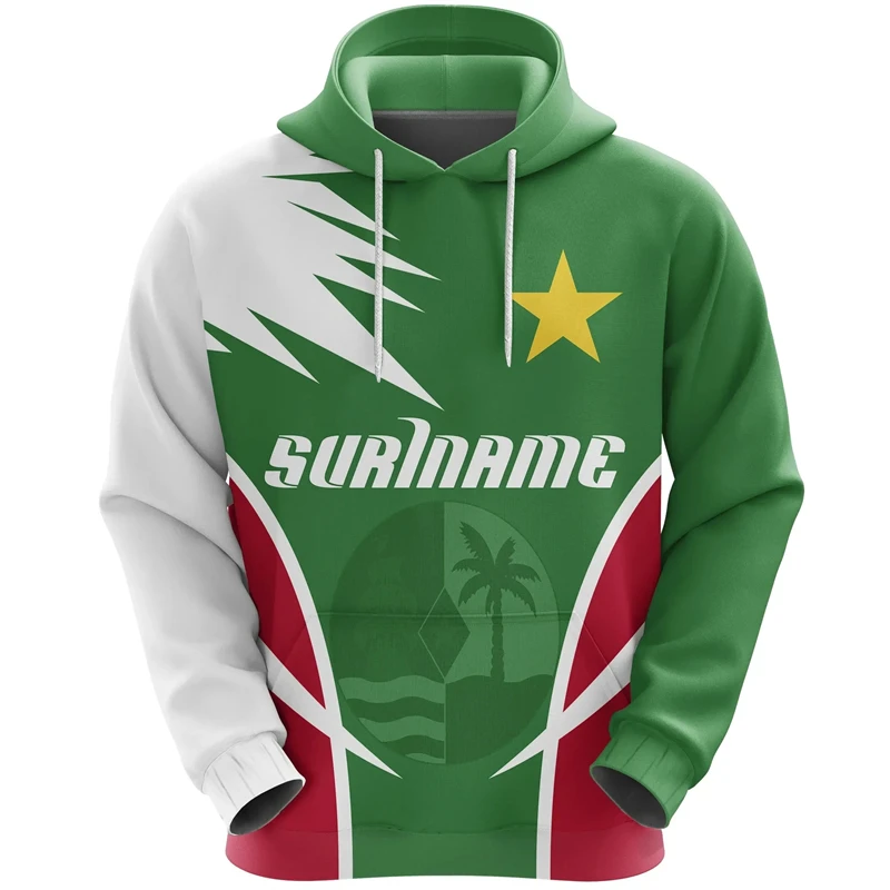 

Surinam Flag Map Graphic Sweatshirts Suriname National Emblem Hoodies For Men Clothes Casual Male Hoody Sport Boy Pullovers Tops