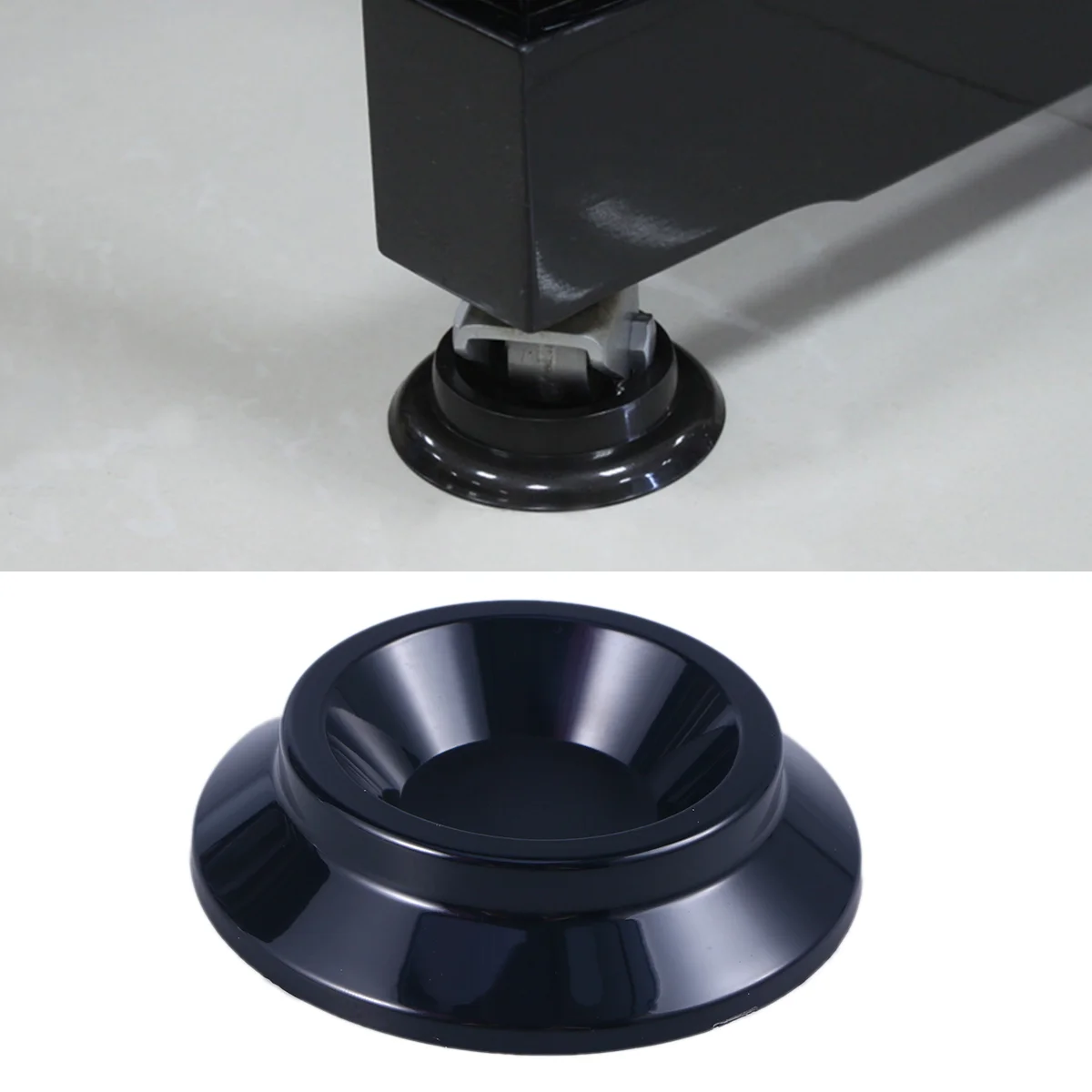 4PC Non Piano Mats Upright Caster Cups Anti Noise Black Stain Resistant Protects Floors Brass Wheels Rust Tarnish