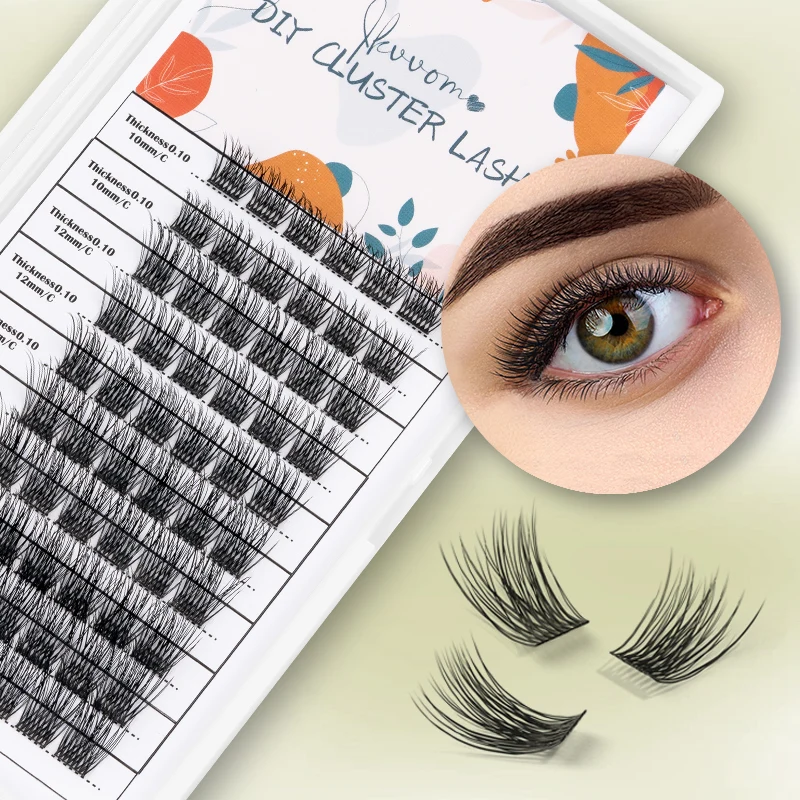 Cluster Individual Lashes Extensão, Cílios Postiços, Cílios Inferiores Naturais, Mix Comprimento, DIY, 60Pcs