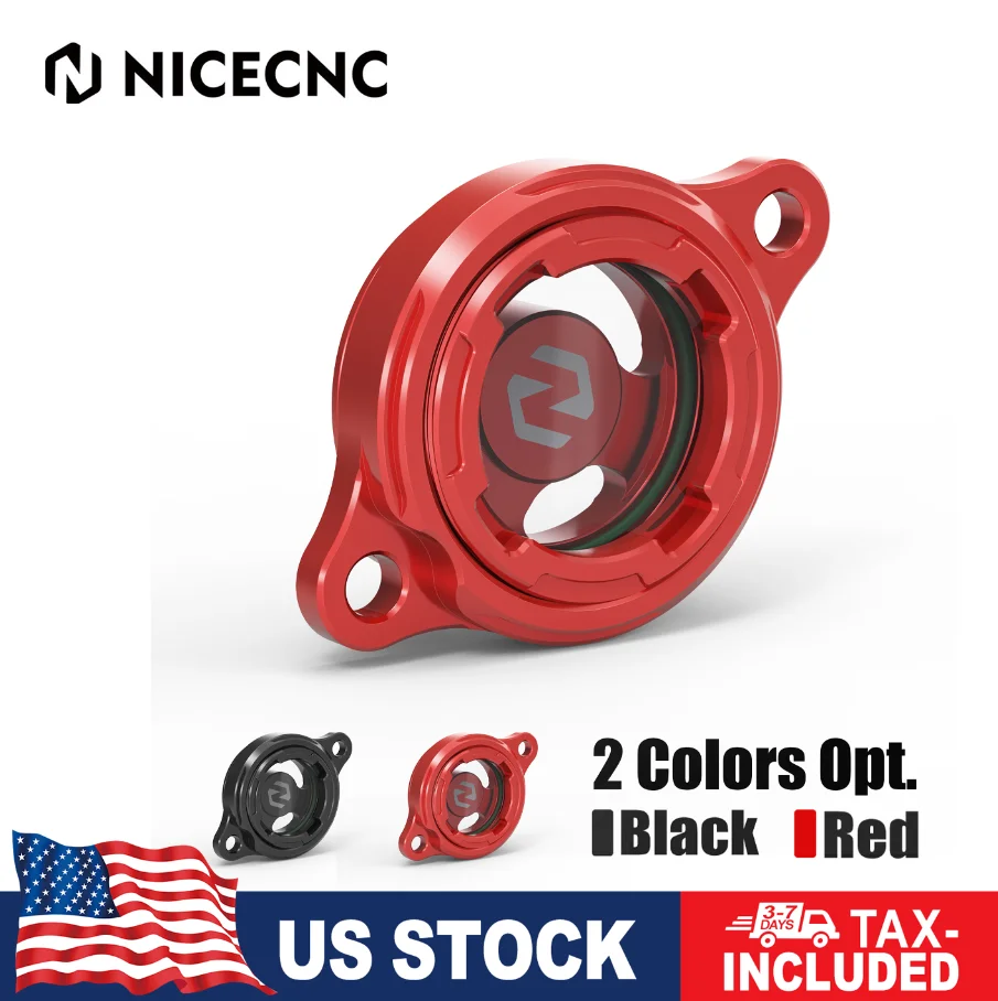 

NICECNC ATV Oil Filter Cover for Honda TRX450R 2004-2005 High-Temperature Resistance Leakproof Oil Cleaner Cap #11333-HP1-670