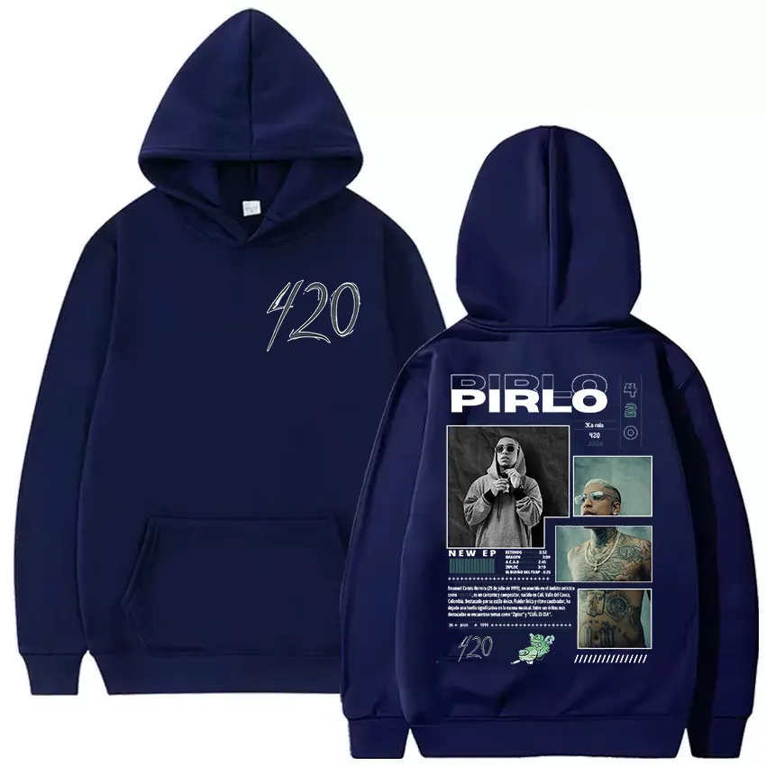 Rapper Pirlo 420 2025 New Album Merch Hoody Men's Vintage Oversized Pullover Sweatshirt Fans Gift Long Sleeve Hoodies Streetwear