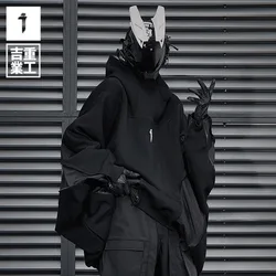 11 BYBB'S DARK Bat Sleeve Hoodies 2024 Spring Patchwork Hooded Wizard Sweatshirt Pullover Hip Hop Streetwear Hoodie Techwear