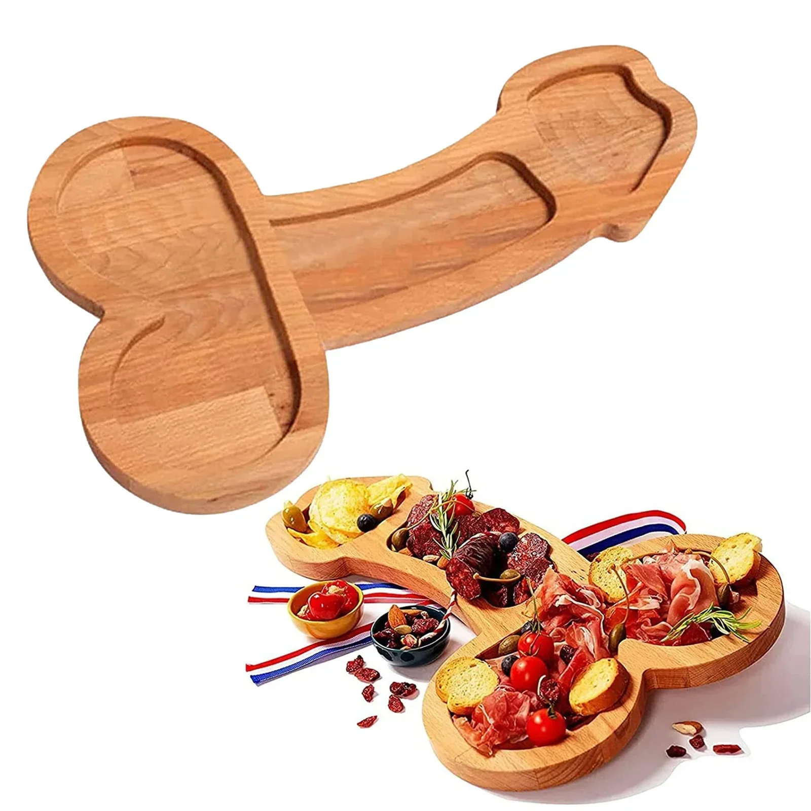 Funny Penis Shape Aperitif Board 24 cm Novelty Cheese Board Set Unique Wooden Cheese Servers Cheese Tray Charcuterie Tray