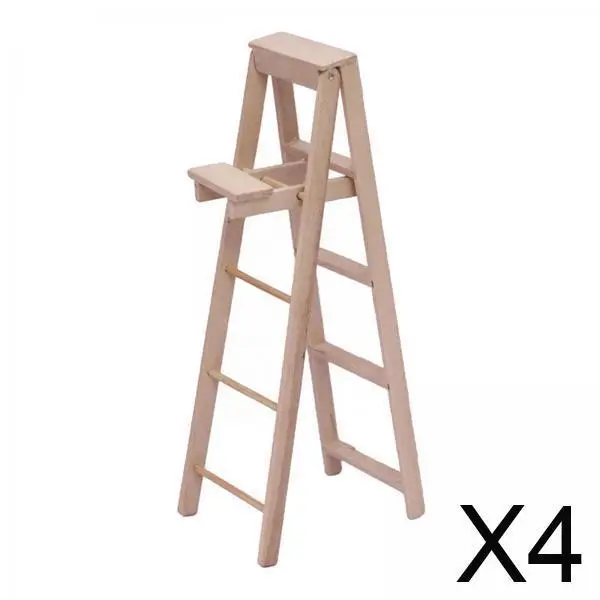 

Miniature Ladder Wooden 1 12 Dollhouse Furniture Step Ladder Dollhouse Accessory for Doll House Decoration Kids Gift