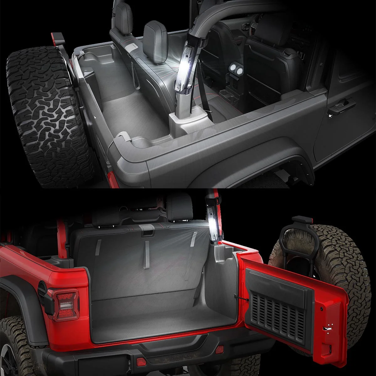 UTV-Éclairage intérieur RL, support de barre de roulement universel, lampe de toit à LED pour voiture CAN-Am, coque transparente