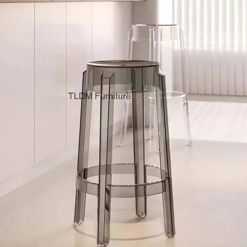 

Acrylic Transparent Bar Stools Modern Minimalist Ultralight Apartment Bar Chairs Party Plastic Restaurante Muebles Furniture