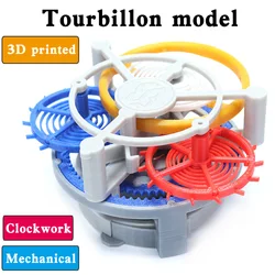 DIY mechanical clock model Tourbillon 3D printed Metal spring drive Gear escapement structure kid's Science education toys kit