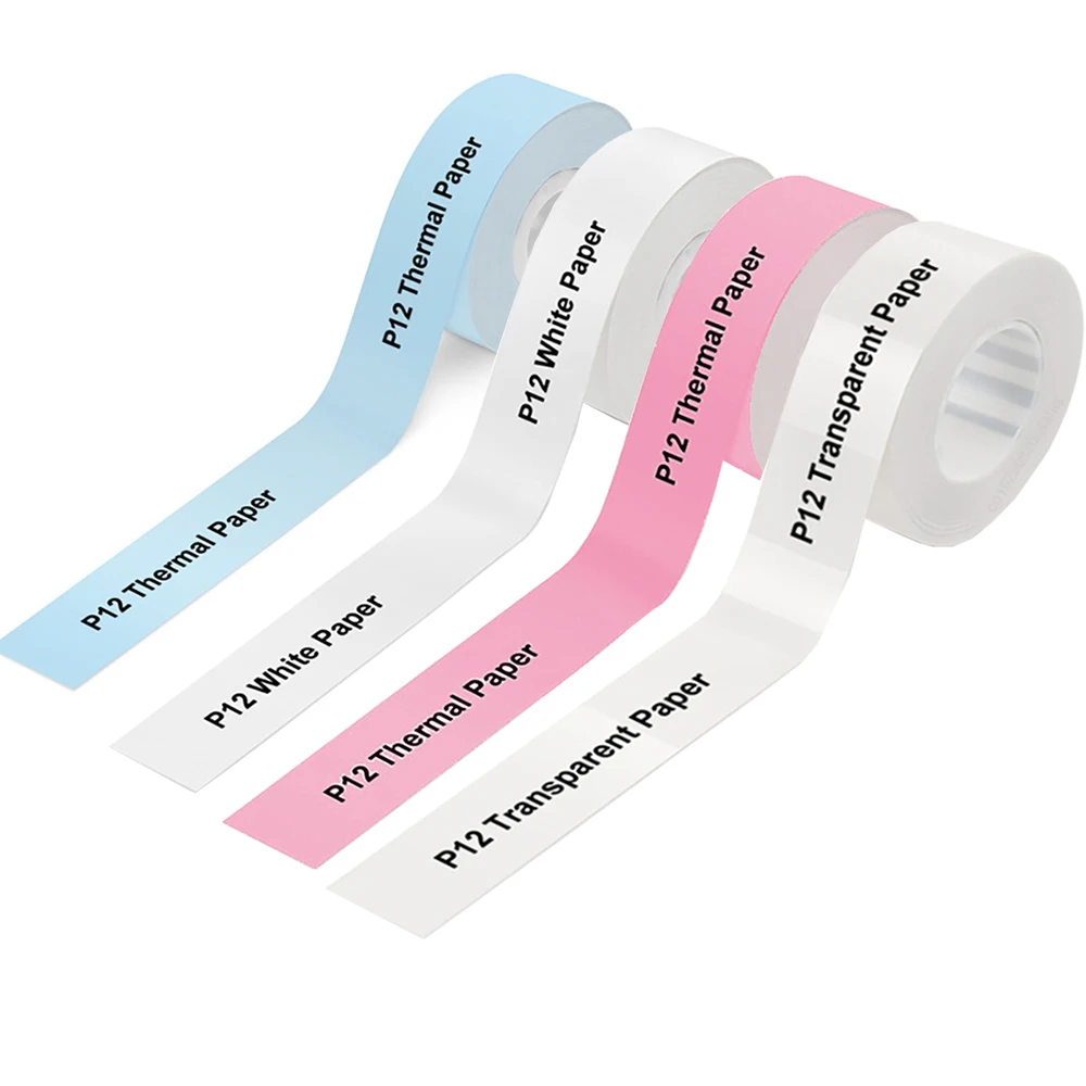 

2PCS Continuous Label Tape 15mmx7m Self-adhesive Sticker Thermal Paper Compatible for Marklife P12 P15 D30 Q30 Label Printer