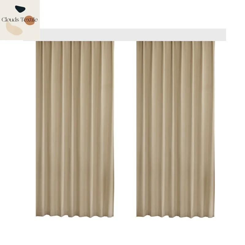 

Custom Size！！Modern Elegant Double-sided Chenille Thickened Fully Blackout Curtains for Living Dining Room Bedroom Decor Window
