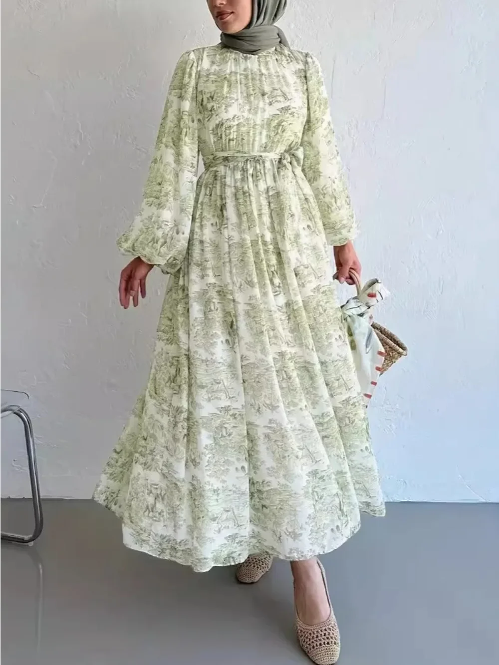 두바이 프린트 드레스 여성 아바야 이드 무슬림 파티 잘라비야 모로코 카프탄 2026 라마단 롱 드레스 베스티도스 라르고스 아랍 롱 로브