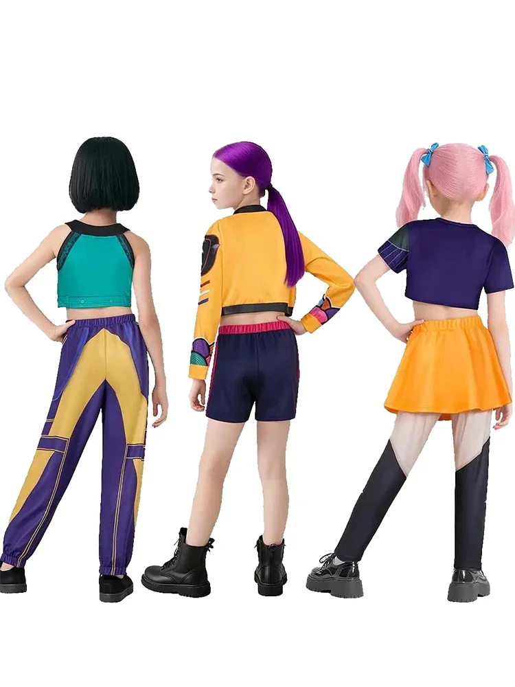 K-POP Demon Hunters Cosplay Costume Rumi Zoey Mira for Girl Halloween Performance Outfits Birthday Party Cloth Role Play Costume