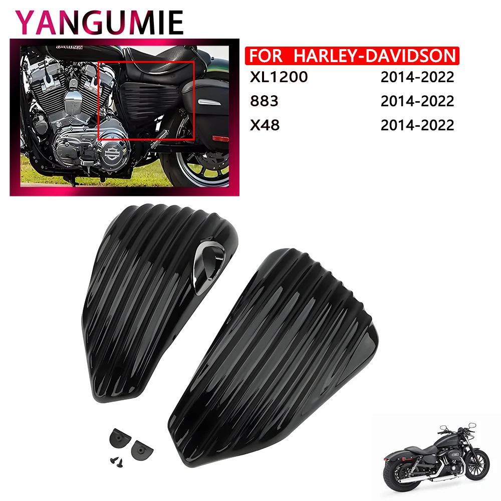 

For Harley Sportster XL883 XL1200 X48 2014-2024 Motorcycle Accessories Left Right Stripe Side Battery Fairing Cover 2023 2022
