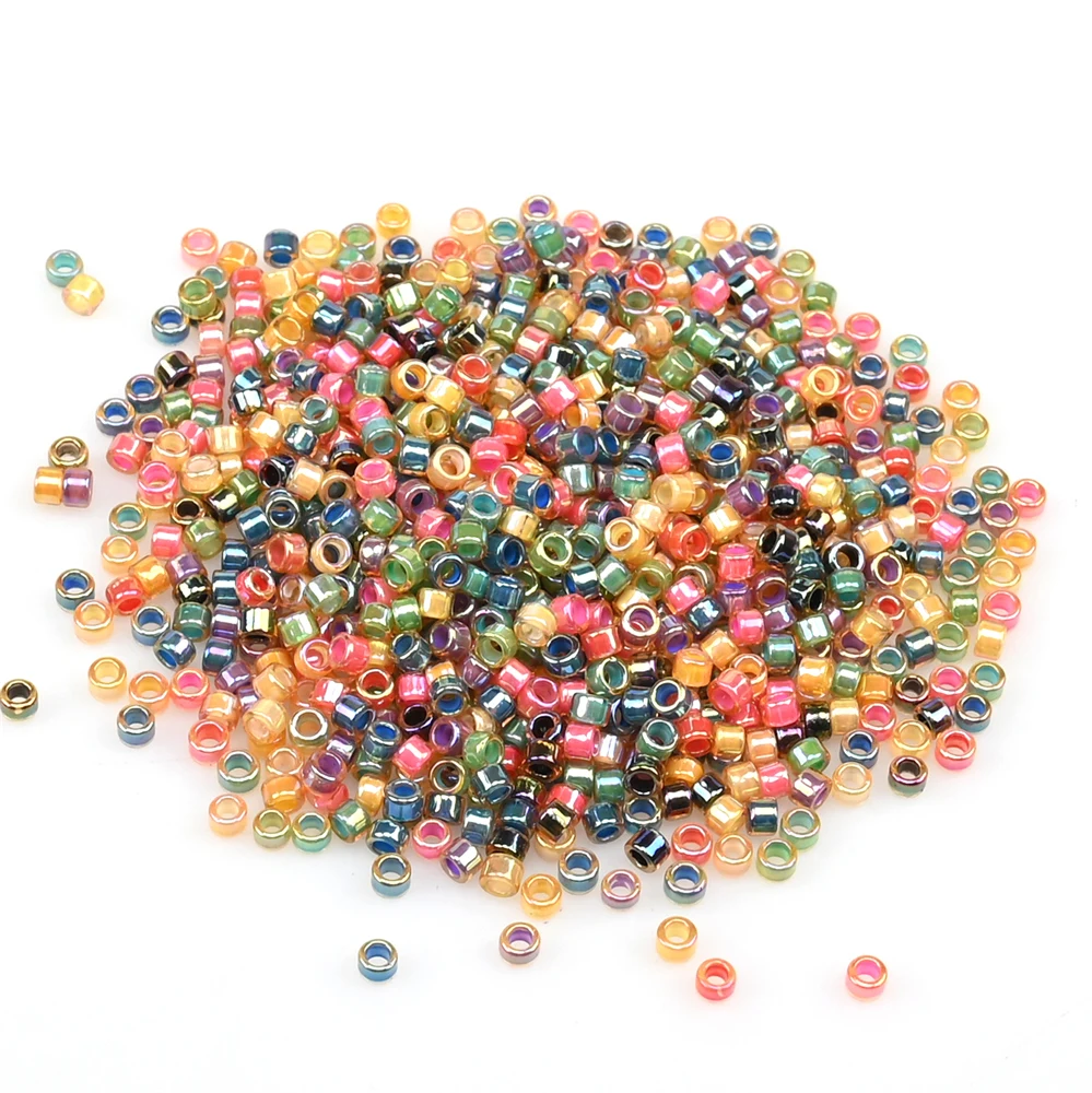 2.5Mm Colorful Plated Cylindrical Beads Colorfast Japanese Craft Seed Beads Diy Vintage Bracelet Necklace Jewelry Material