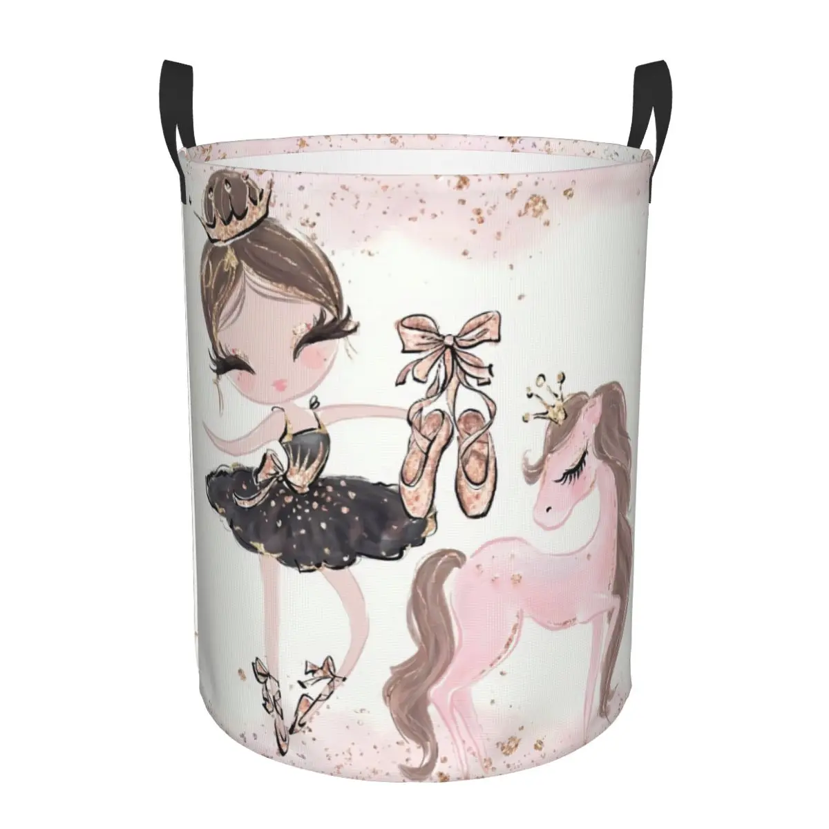 Custom Ballet Art Laundry Hamper Large Storage Basket Ballerina Dancer Girls Boys Toy Organizer