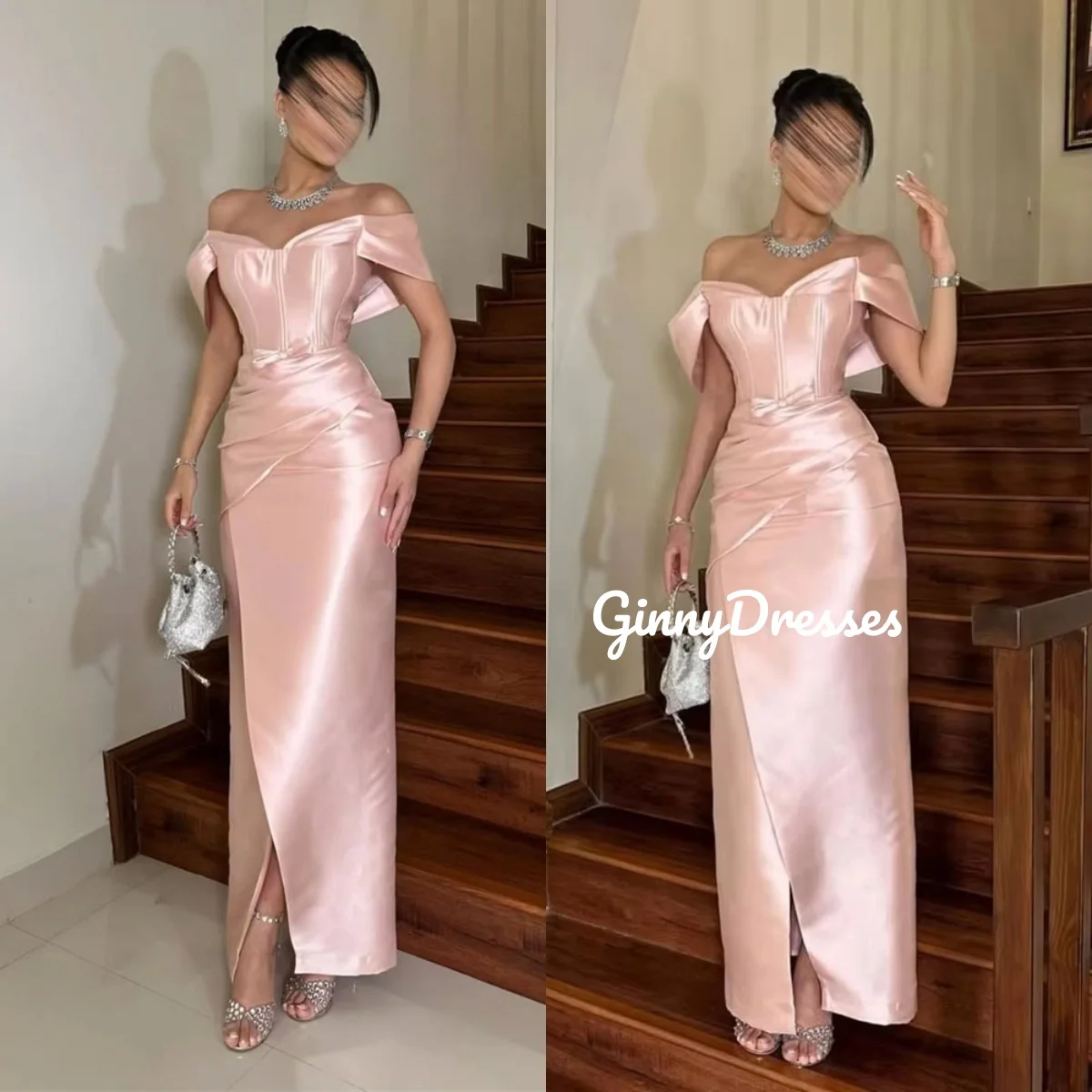 

Вечернее платье с открытыми плечами на заказ, элегантные вечерние платья трапециевидной формы с разрезом для женщин, длиной до пола, на молнии с короткими рукавами, Weddi