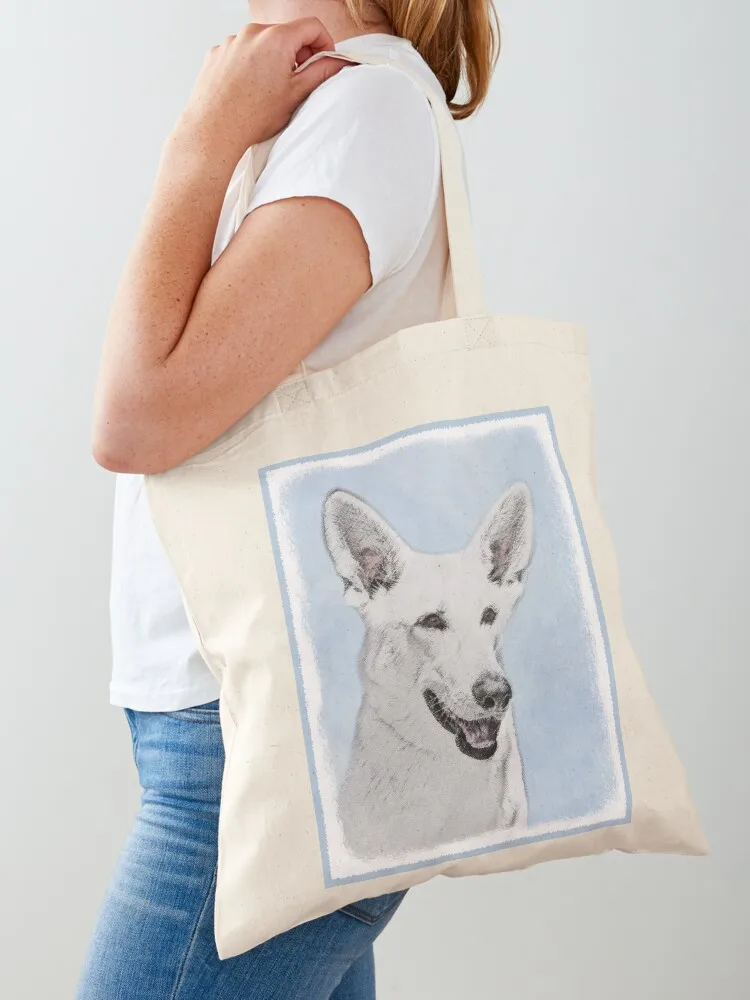 

White Shepherd Tote Bag Lady bag Women's beach bags shopper bag woman Women's tote