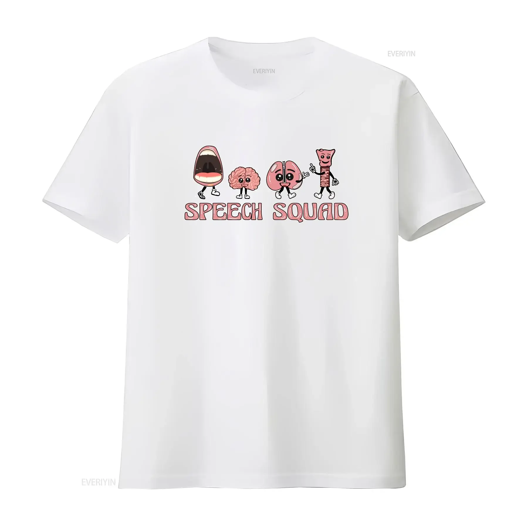 تي شيرت فرقة الكلام SLP فريق العلاج المعالج Crewneck خمر غسلها موضة قليلا أوم للجنسين لينة متعددة الاستخدامات #4