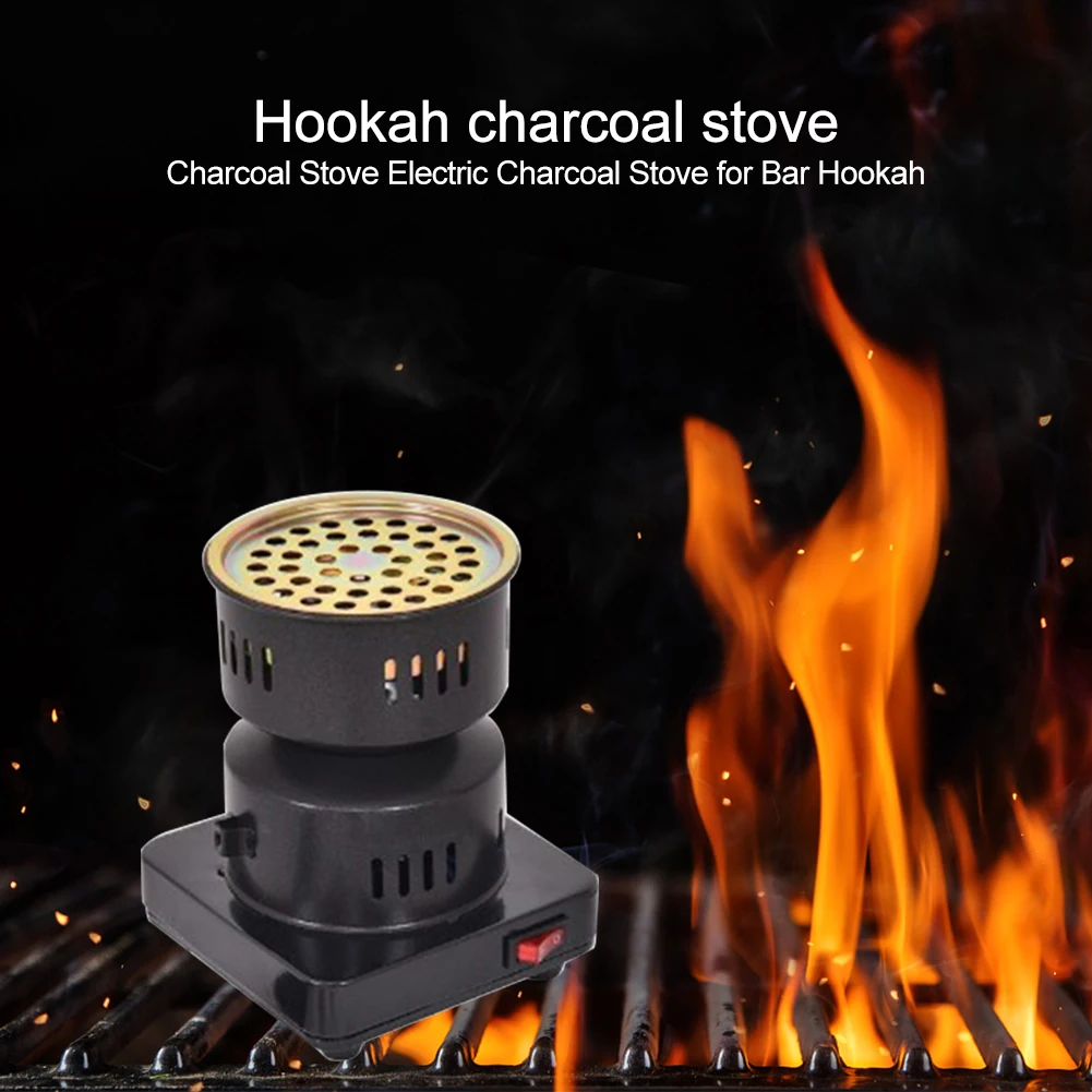 New Black Shisha Hookah Charcoal Stove Heater Portable Cooking Coffee Burner Coal Nozzle Pipe Accessories 220V 600W Plug Cable