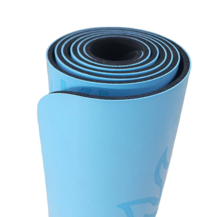 PU Leather Anti-Slip Yoga Mat with Laser Engraved Logo Fitness Mat with Rubber Base