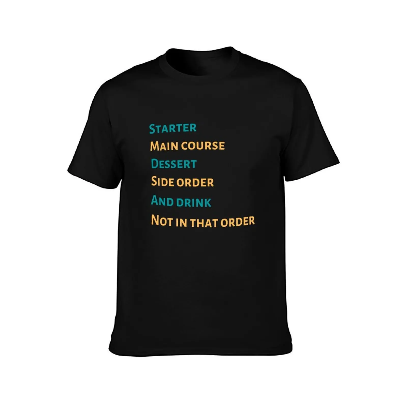 Off menu podcast - starter main course dessert T-Shirt Summer Casual Cotton Tee Oversized Streetwear Tops Unisex Men Women
