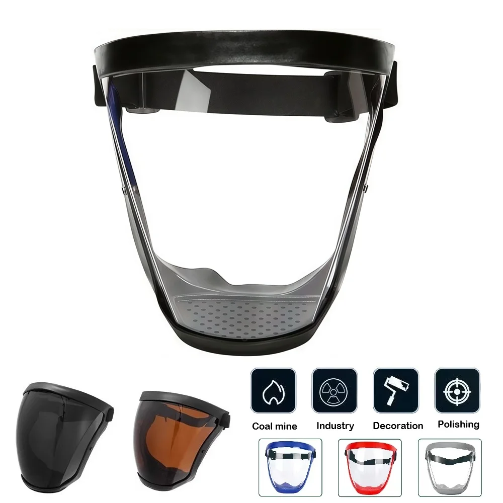 Breathable Motorcycle Transparent Mask Adults Full-Face Protection Dust-proof Splash-proof Protective For Sports Cycling Grind