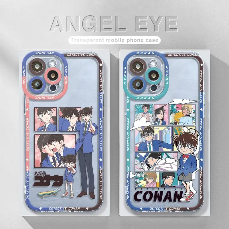 Clear Phone Case For Samsung Galaxy S23 S22 S21 S20 S10 FE Ultra Plus Note 10Lite 10Plus Cover Anime Cartoon Detective Conan