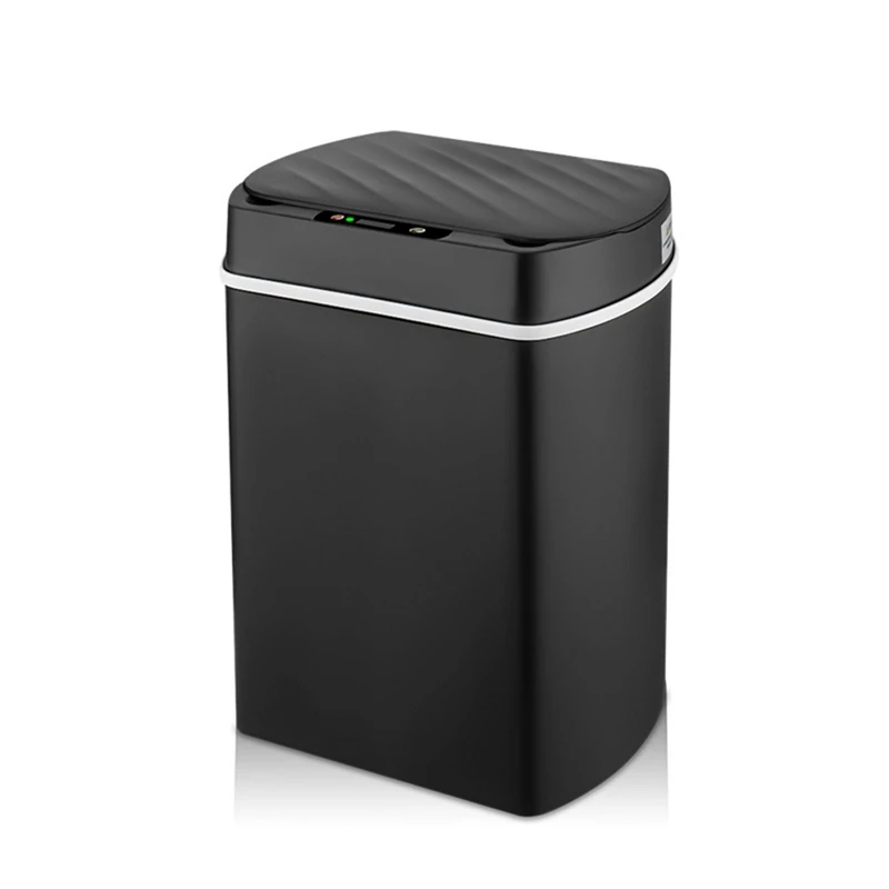 Smart Trash Can Dustbin Wastebasket For Kitchen House Smart Home Bathroom Black 15L